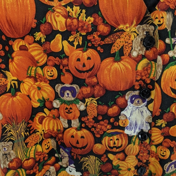 Vintage Halloween Teddy Bears Jack-O-Lantern Vest - Picture 3 of 6